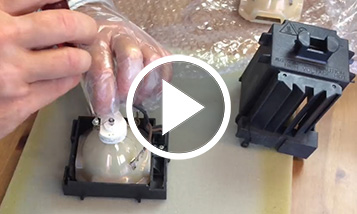 O vídeo sobre a substituição da lâmpada sem módulo